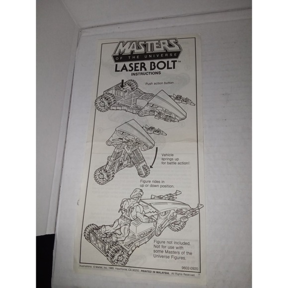 Mattel Other - Vintage Masters of the Universe Laser Bolt Instructions, Nice!